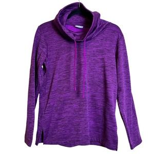 Columbia Heather Purple Cowl Neck Hoodie Pullover Fleece Outdoor Women's XS